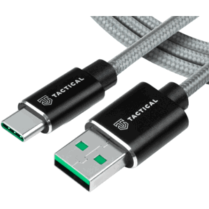 Kábel Tactical Fast Rope Aramid 034, USB-A na USB-C SuperVOOC 2.0, 1m, sivý