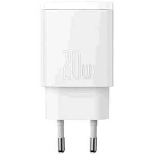 Rýchlonabíjačka Baseus Compact CCXJ-B02, USB/USB-C 20W, biela