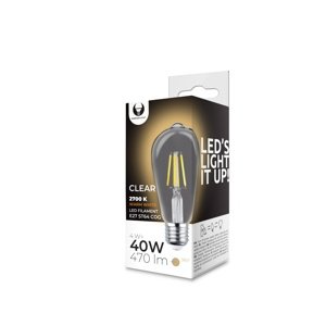 Forever Light Filament E27 ST64 4W 230V 2700K 470lm COG transparentná