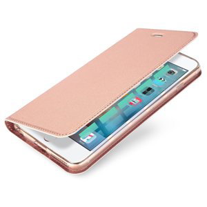 Diárové puzdro na Apple iPhone 5/5s Dux Ducis Skin Pro ružovozlaté