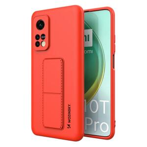 Silikónové puzdro na Xiaomi Mi 10T 5G/Mi 10T Pro 5G Kickstand červené