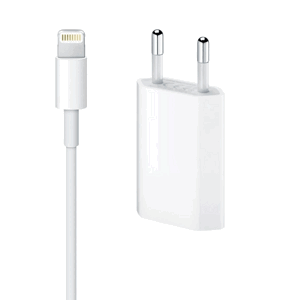 Sieťová nabíjačka Apple MD813 5W + kábel MD818 lightning biela