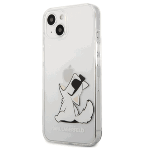 Plastové puzdro Karl Lagerfeld na Apple iPhone 13 mini KLHCP13SCFNRC Choupette Eat transparentné