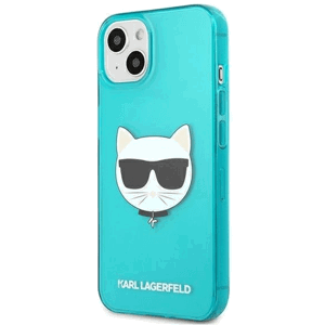 Silikónové puzdro Karl Lagerfeld na Apple iPhone 13 KLHCP13MCHTRB Choupette Head modré