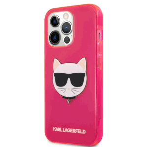 Silikónové puzdro Karl Lagerfeld na Apple iPhone 13 Pro Max KLHCP13XCHTRP Choupette Head ružové