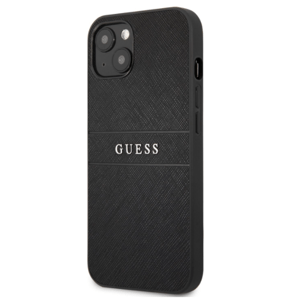 Plastové puzdro Guess na Apple iPhone 13 mini GUHCP13SPSASBBK Leather Saffiano čierne