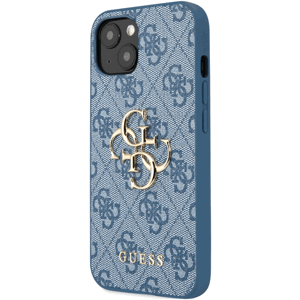 Plastové puzdro Guess na Apple iPhone 13 Mini GUHCP13S4GMGBL 4G Metal Logo modré