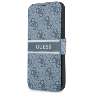 Diárové puzdro Guess na Apple iPhone 13 GUBKP13M4GDBL 4G Printed Stripe modré