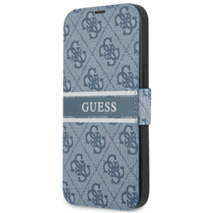 Diárové puzdro Guess na Apple iPhone 13 Pro GUBKP13L4GDBL 4G Printed Stripe modré