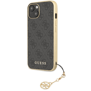 Plastové puzdro Guess na Apple iPhone 13 mini GUHCP13SGF4GGR 4G Charms sivé