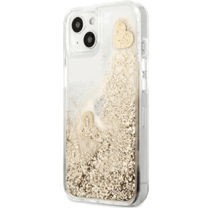 Plastové puzdro Guess na Apple iPhone 13 Pro GUHCP13LGLHFLGO Glitter Charms zlaté