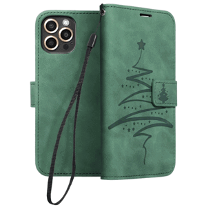 Diárové puzdro na Samsung Galaxy A02s A025 Forcell MEZZO vianočný stromček zelené