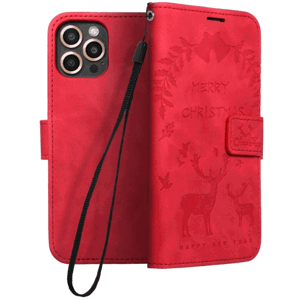 Diárové puzdro na Xiaomi Redmi Note 10/10S Forcell MEZZO vianočné soby červené