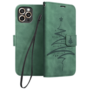 Diárové puzdro na Samsung Galaxy A22 A225 Forcell MEZZO  vianočný stromček zelené