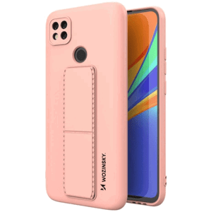 Silikónové puzdro na Xiaomi Redmi 9A/9AT Kickstand ružové