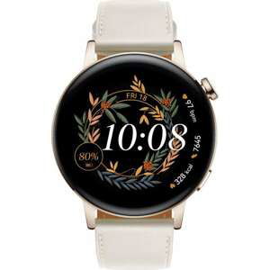 Smart hodinky Huawei Watch GT 3 42 mm Elegant zlaté s bielym remienkom