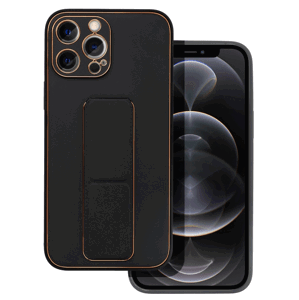 Silikónové puzdro na Apple iPhone 12/12 Pro Forcell Kickstand čierne