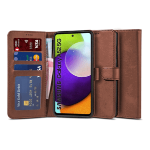 Diárové puzdro na Samsung Galaxy A52/A52 5G/A52s 5G Tech-Protect Wallet hnedé
