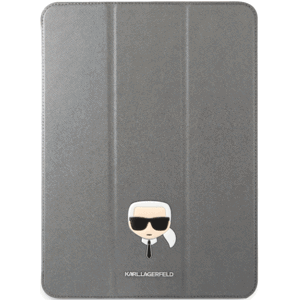 Diárové puzdro Karl Lagerfeld na Apple iPad Pro 11 KLFC12OKHG Karl Lagerfeld Head Saffiano Silver