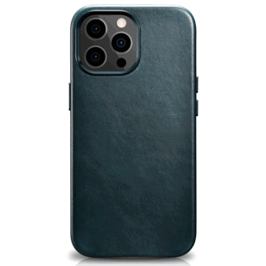 Kožené puzdro na Apple iPhone 13 Pro iCarer Leather Oil Wax modré