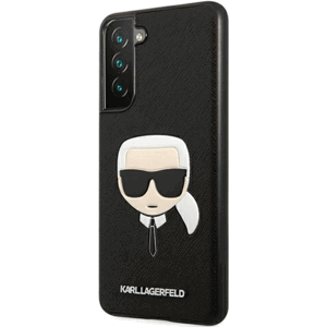 Plastové puzdro Karl Lagerfeld na Samsung Galaxy S21 FE 5G KLHCS21FSAKHBK Saffiano Karl Head čierne