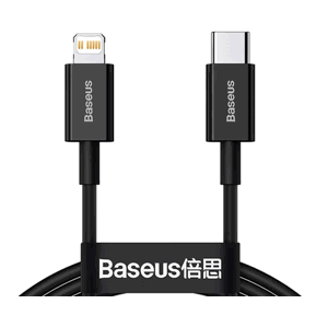 Kábel Baseus Superior CATLYS-A01, USB-C to Lightning, Fast Charge 20W, 1m, čierny