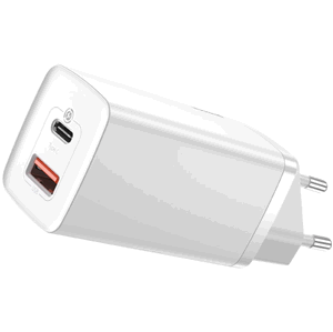 Rýchlonabíjačka Baseus GaN2 Lite CCGAN2L-B02, USB/USB-C, 65 W, biela