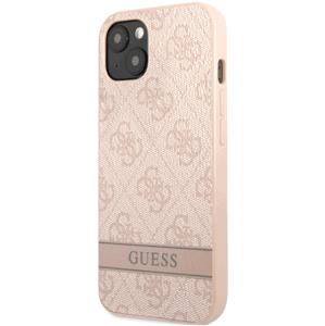 Plastové puzdro Guess na Apple iPhone 13 Mini GUHCP13SP4SNP PU 4G Stripe ružové