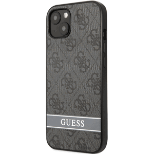 Plastové puzdro Guess na Apple iPhone 13 GUHCP13MP4SNK PU 4G Stripe čierne