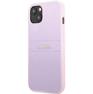 Plastové puzdro Guess na Apple iPhone 13 Mini GUHCP13SPSASBPU PU Leather Saffiano fialové