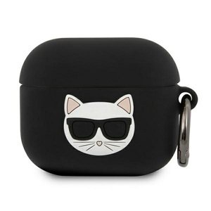 Obal na Airpods 3 Karl Lagerfeld Choupette Head KLACA3SILCHBK čierne