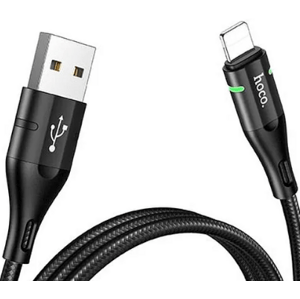Kábel HOCO Shadow LED U93, USB na Lightning 8-pin 2,4A, 1.2m, čierny