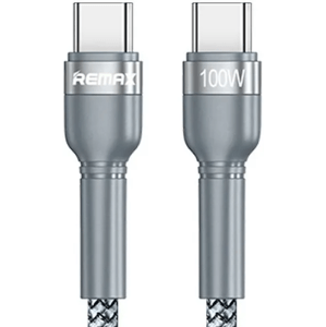 Kábel REMAX JANY RC-172, USB-C na USB-C PD100W 5A, 1m, strieborný