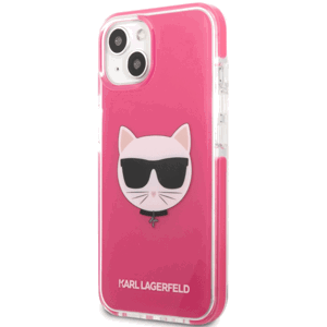 Plastové puzdro Karl Lagerfeld na Apple iPhone 13 Mini KLHCP13STPECPI Choupette Head TPE fuchsia