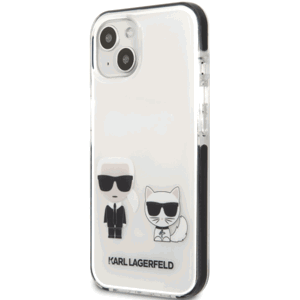 Plastové puzdro Karl Lagerfeld na Apple iPhone 13 KLHCP13MTPEKCW Karl Lagerfeld and Choupette TPE biele