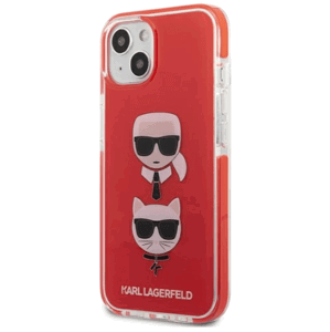 Plastové puzdro Karl Lagerfeld  na Apple iPhone 13 KLHCP13MTPE2TR Choupette Heads červené