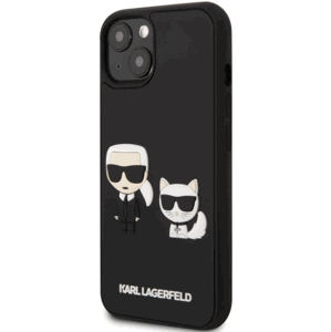 Plastové puzdro Karl Lagerfeld na Apple iPhone 13 Mini KLHCP13S3DRKCK Karl Lagerfeld and Choupette 3D čierne