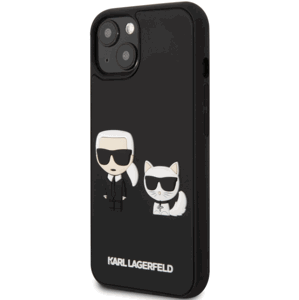 Plastové puzdro Karl Lagerfeld na Apple iPhone 13 Pro Max KLHCP13X3DRKCK Karl Lagerfeld and Choupette 3D čierne