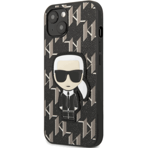 Plastové puzdro Karl Lagerfeld na Apple iPhone 13 Mini KLHCP13SPMNIKBK Monogram Ikonik čierne