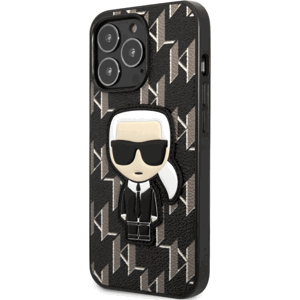 Plastové puzdro Karl Lagerfeld na Apple iPhone 13 Pro Max KLHCP13XPMNIKBK Monogram Ikonik čierne