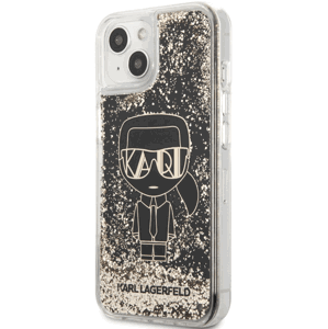 Plastové puzdro Karl Lagerfeld na Apple iPhone 13 Mini KLHCP13SLGGKBK Liquid Glitter Gatsby čierne