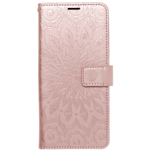 Diárové puzdro na Samsung Galaxy S22 Ultra 5G Forcell MEZZO mandala ružovozlaté