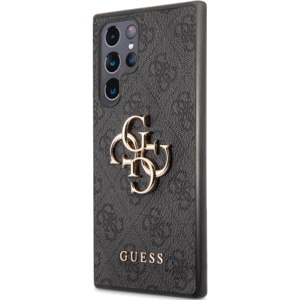 Plastové puzdro Guess na Samsung Galaxy S22 Ultra 5G S908 GUHCS22L4GMGGR 4G Big Metal Logo čierne