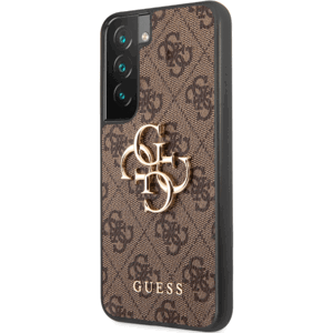 Plastové puzdro Guess na Samsung Galaxy S22 5G S901 GUHCS22S4GMGBR 4G Big Metal Logo hnedé