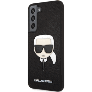 Plastové puzdro Karl Lagerfeld na Samsung Galaxy S22 Plus 5G KLHCS22MSAKHBK Saffiano Karl Head čierne