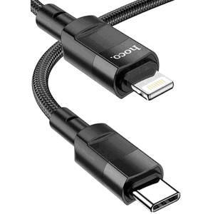 Kábel HOCO Moulder U106, USB-C na Lightning 8-pin PD20W, 1,2m, čierny
