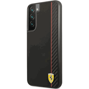 Plastové puzdro Ferrari na Samsung Galaxy S22+ 5G S906 FESAXHCS22MBK On Track Carbon Stripe čierne