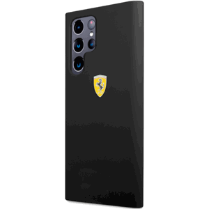 Silikónové puzdro Ferrari na Samsung Galaxy S22+ 5G S906 FESSIHCS22MBK Liquid Silicone Metal Logo čierne