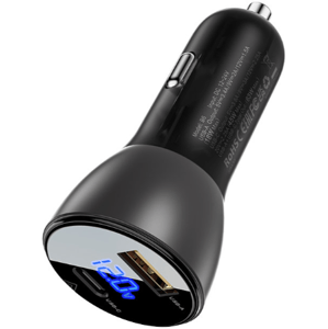 Autonabíjačka Acefast B6 Typ C + USB LCD QC3.0 63W metal čierna