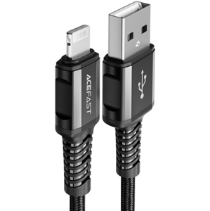 Kábel Acefast C1-02, USB na Lightning 8-pin MFI 2.4A, 1,2 m, čierny